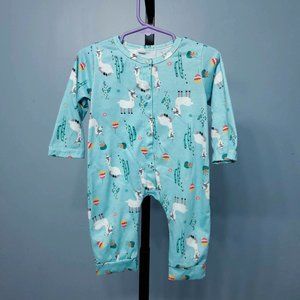 Infant Baby Blue Long Sleeve Print Romper Jumpsuit |Size: 80 (12-18M)